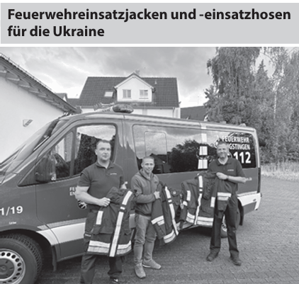 Feuerwehrausrüstung aus Engstingen für die Ukraine