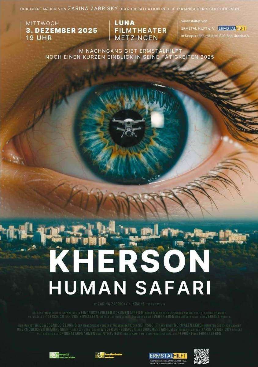 Filmplakat „Kherson: Human Safari“ von Zarina Zabrisky